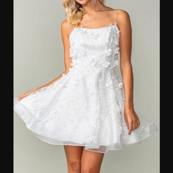 Dancing Queen Dresses & Skirts - NWT Embellished Short Babydoll Homecoming / wedding dress